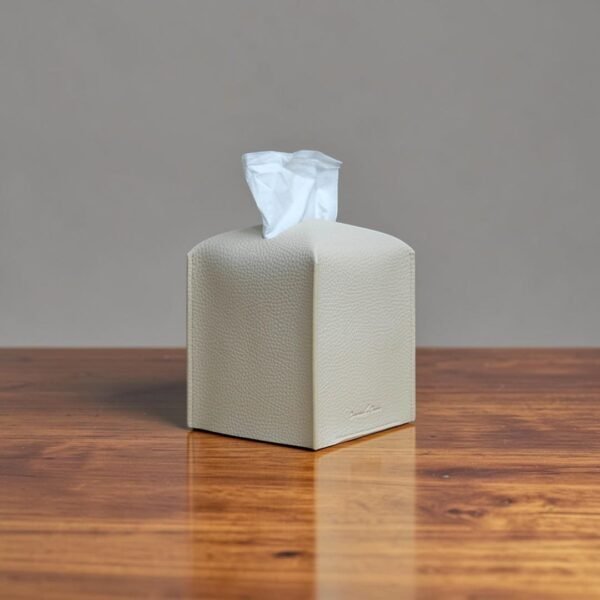 Modern square leather tissue box cover